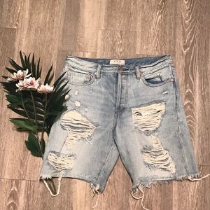 FREE PEOPLE denim bike shorts
